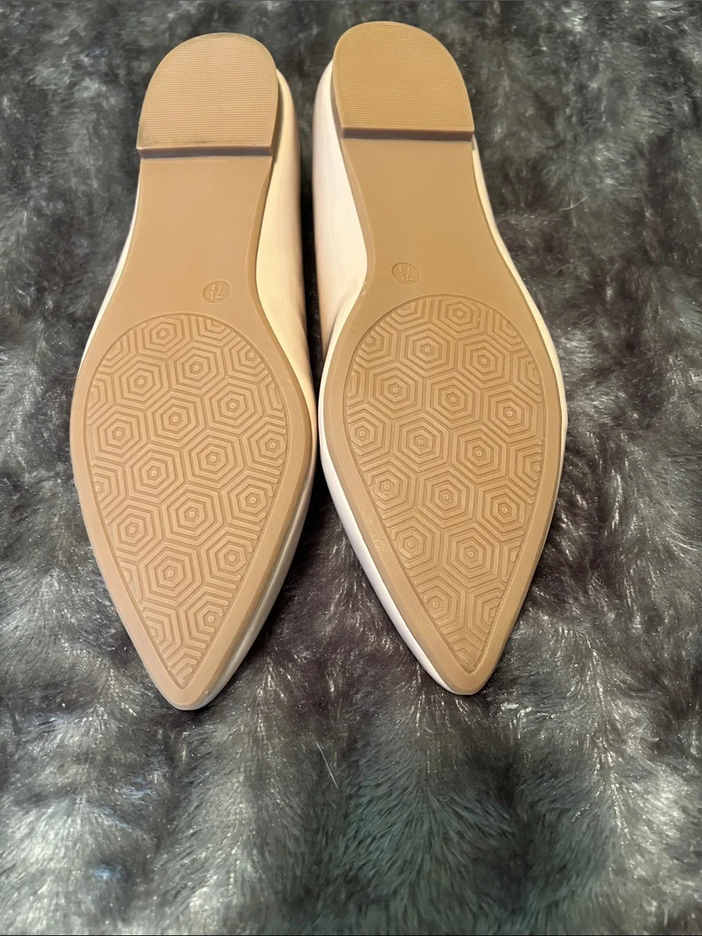 Nude Patent Pointed-Toe Women's Flats, size 7.5 - Picture 4 of 4